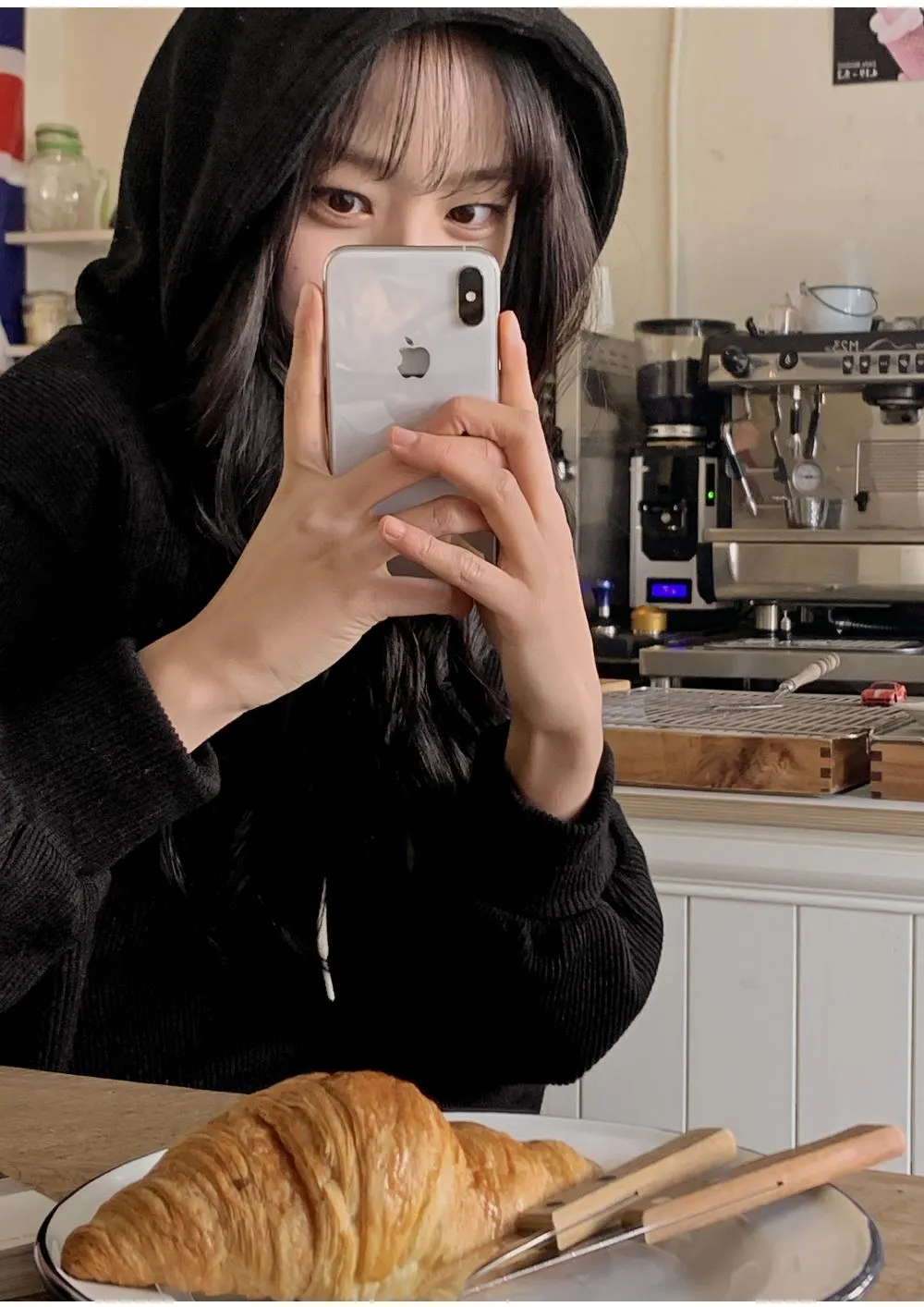 소피에 루즈핏 니트골지 후드롱원피스