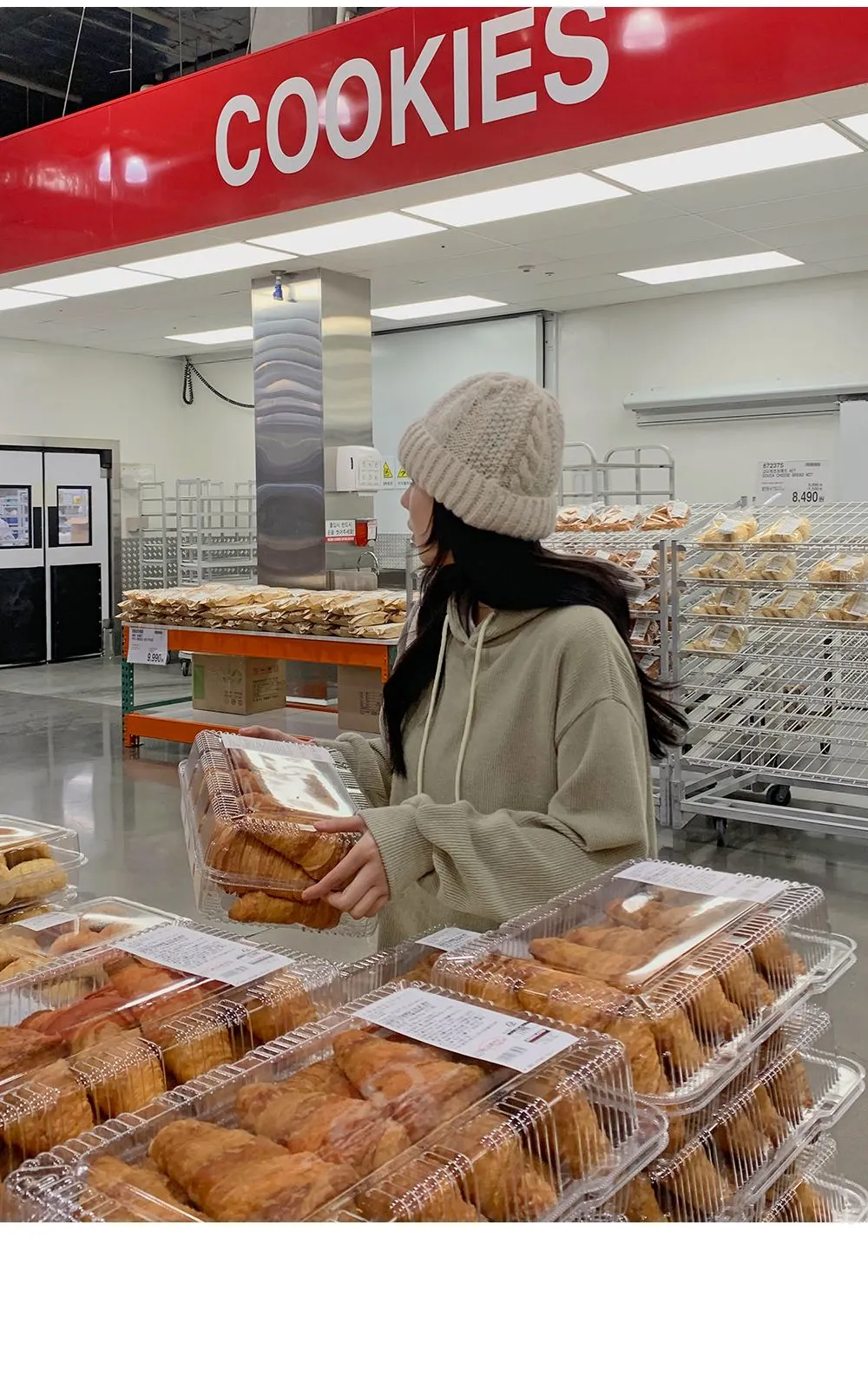 소피에 루즈핏 니트골지 후드롱원피스