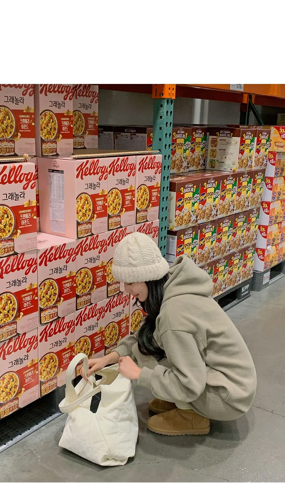 소피에 루즈핏 니트골지 후드롱원피스