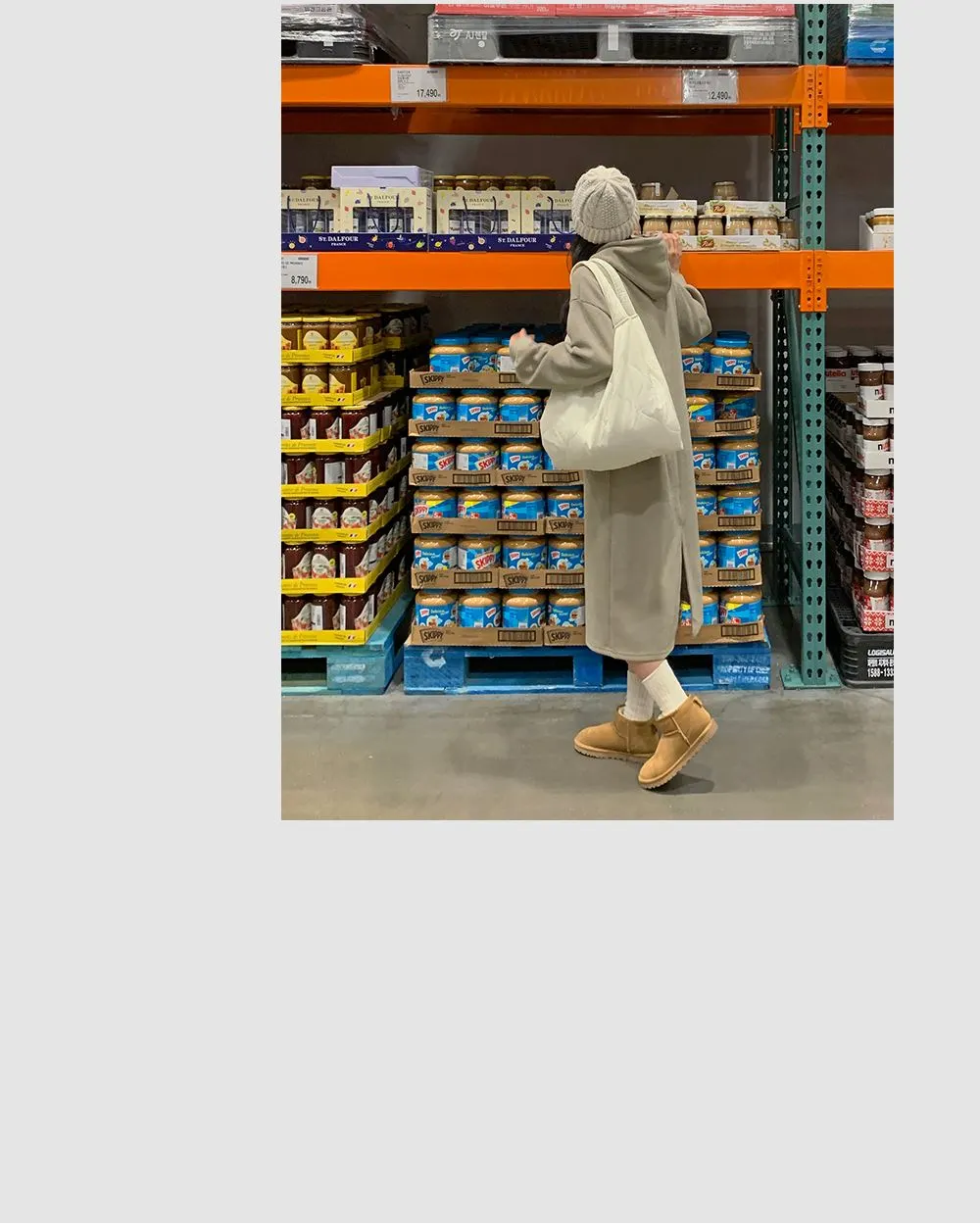 소피에 루즈핏 니트골지 후드롱원피스