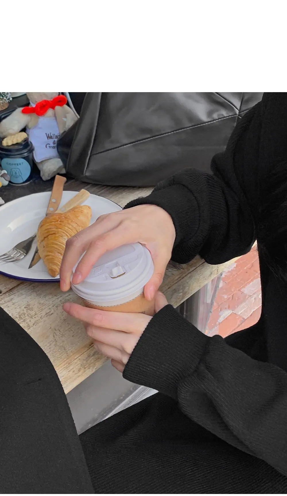 소피에 루즈핏 니트골지 후드롱원피스