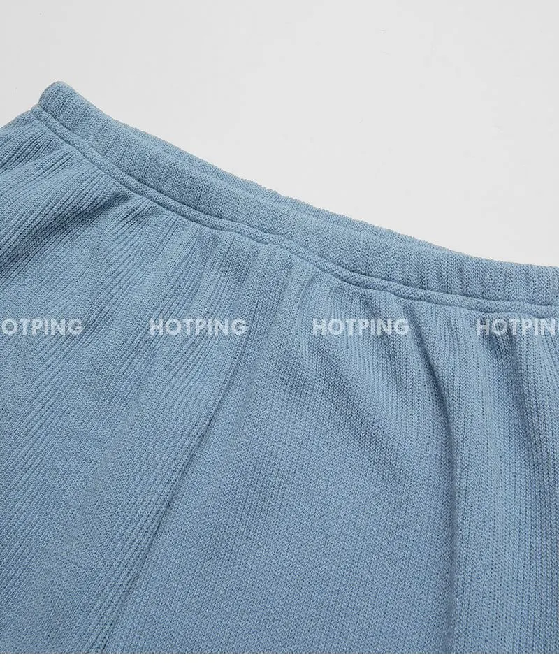 피플즈_세트2 골지니트+밴딩와이드팬츠set