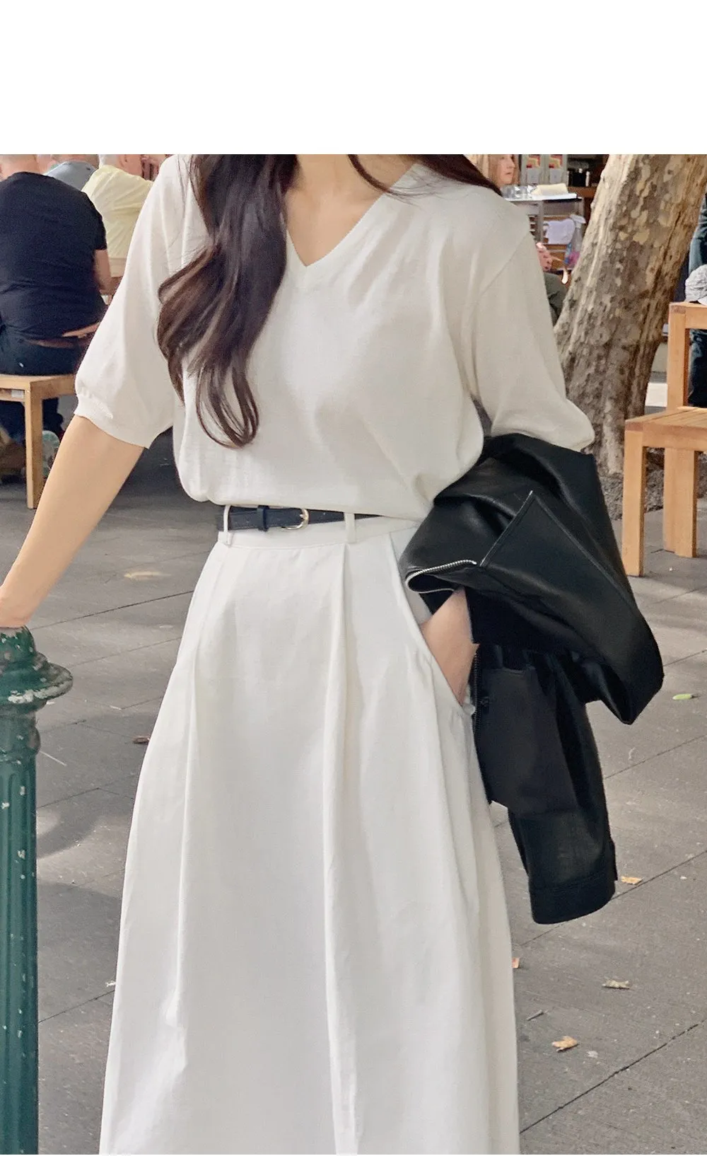 [LOVB] L-1418 카라넥 포켓 가죽 집업자켓