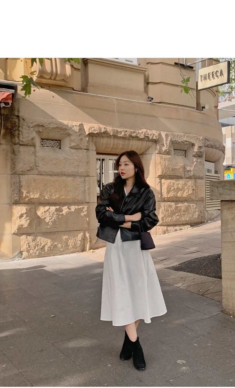 [LOVB] L-1418 카라넥 포켓 가죽 집업자켓