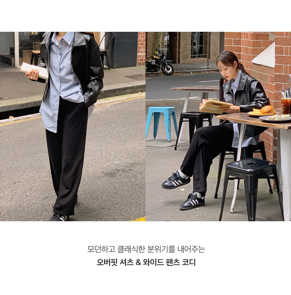 [LOVB] L-1418 카라넥 포켓 가죽 집업자켓