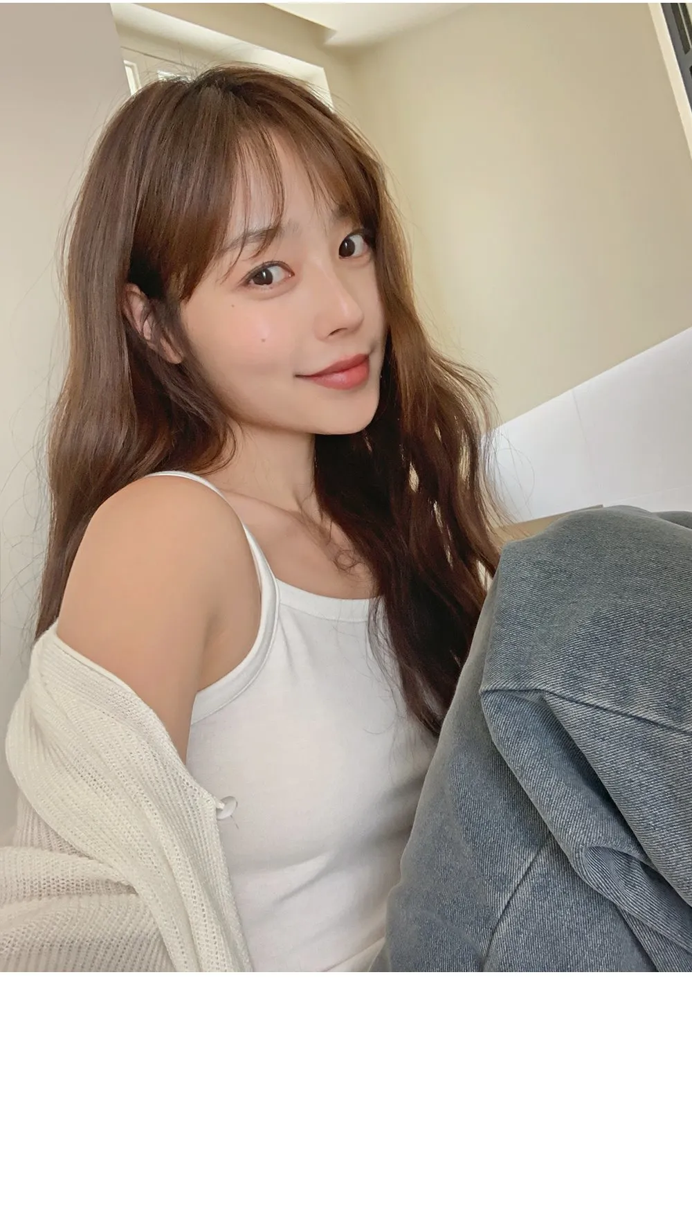 그레이쉬 난스판 빈티지 워싱 세미와이드 데님팬츠