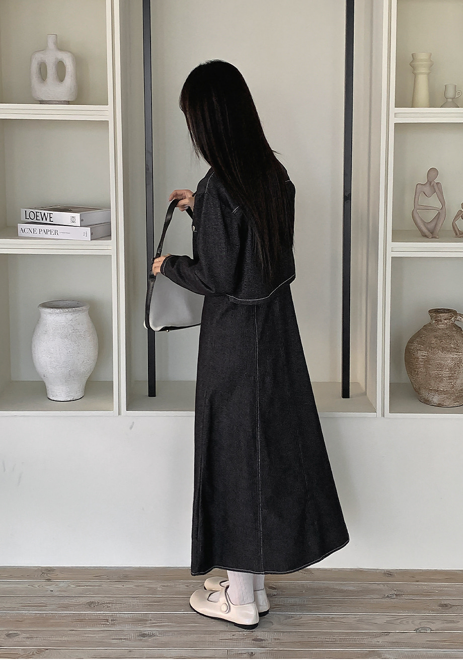 ステッチデニムビスチェワンピース&デニムジャケットSET | レディース