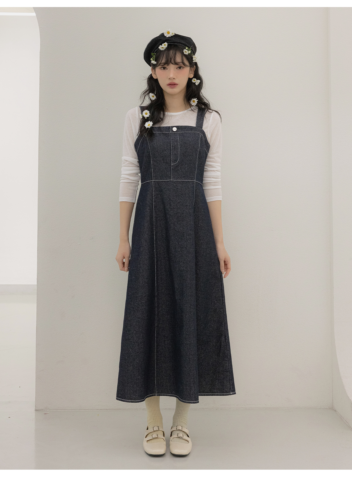 ステッチデニムビスチェワンピース | レディースファッション通販 - DHOLIC