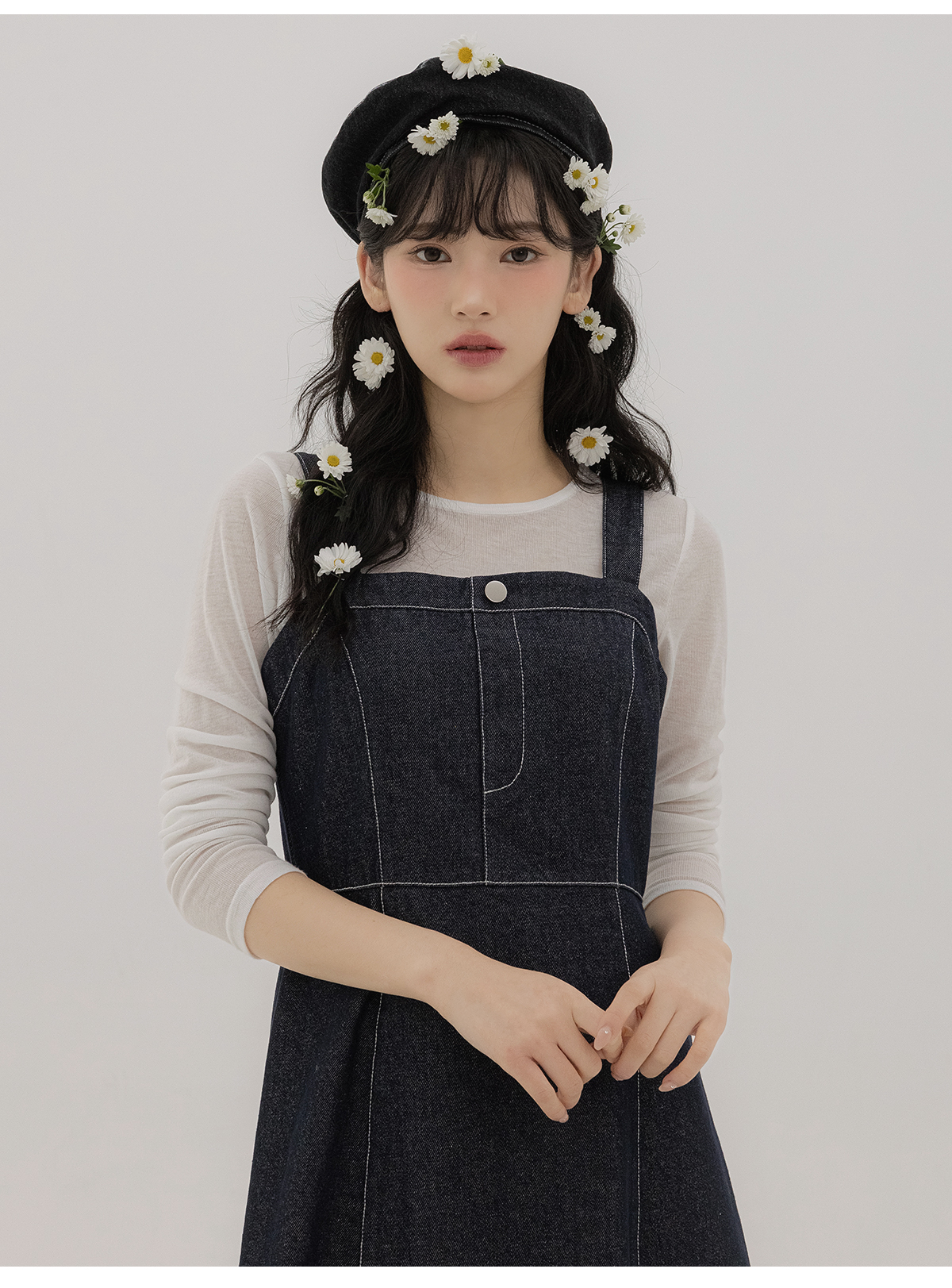 ステッチデニムビスチェワンピース | レディースファッション通販 - DHOLIC