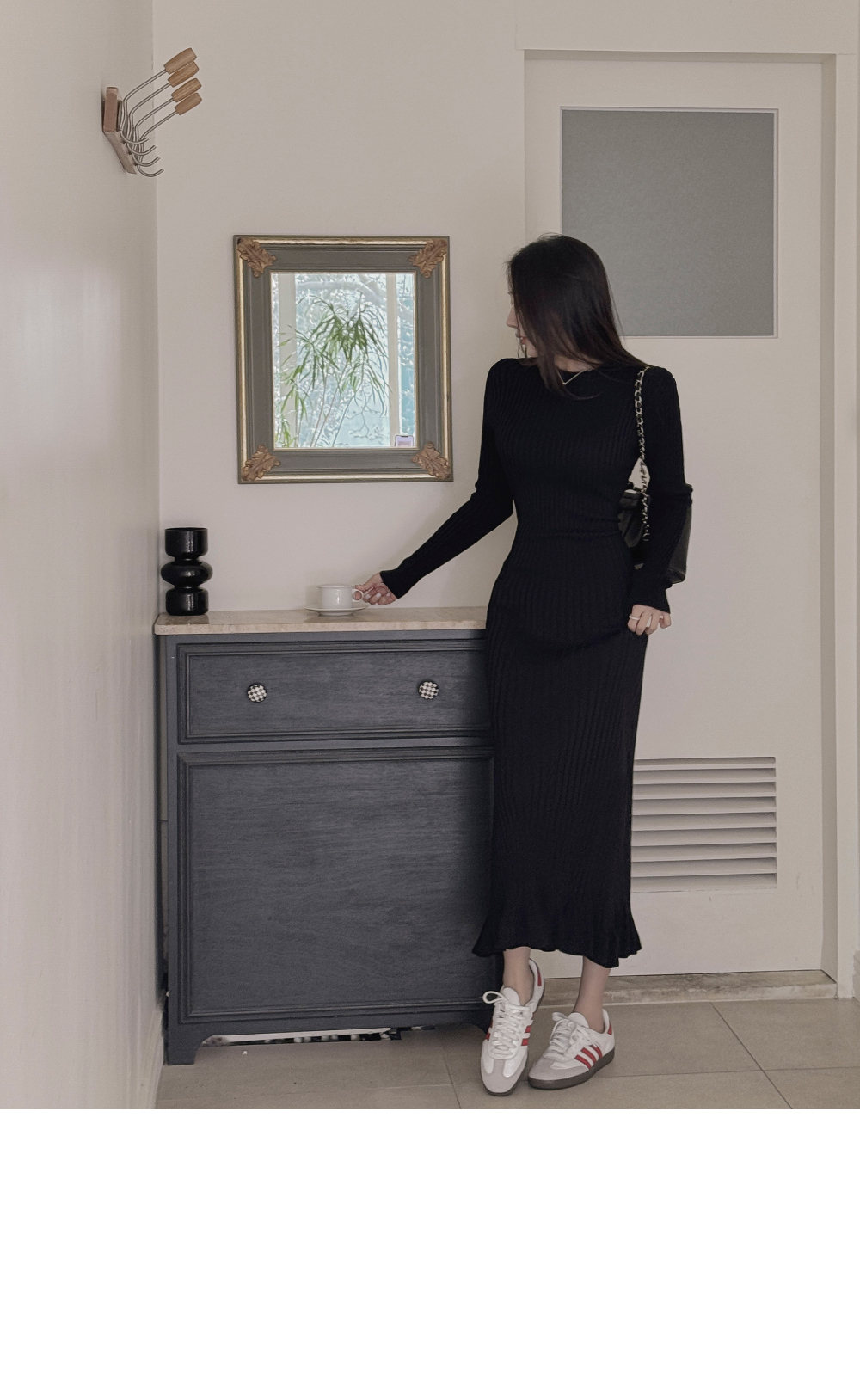 スリムリブニットマーメイドワンピース | レディースファッション通販