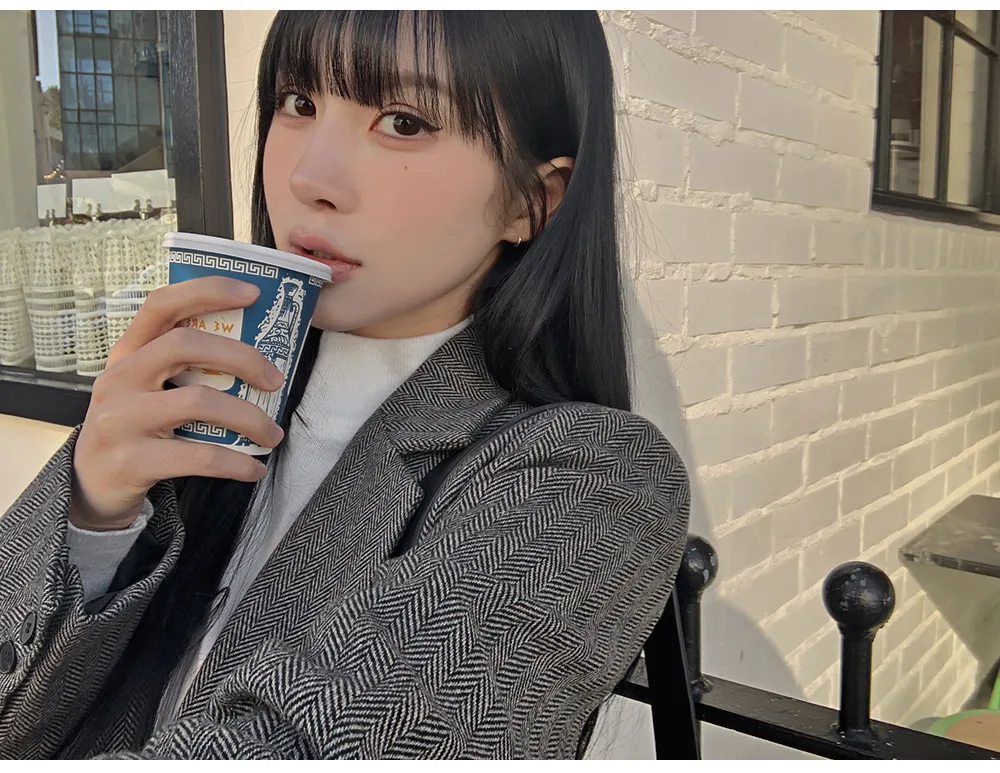 멜티드 헤링본 싱글자켓