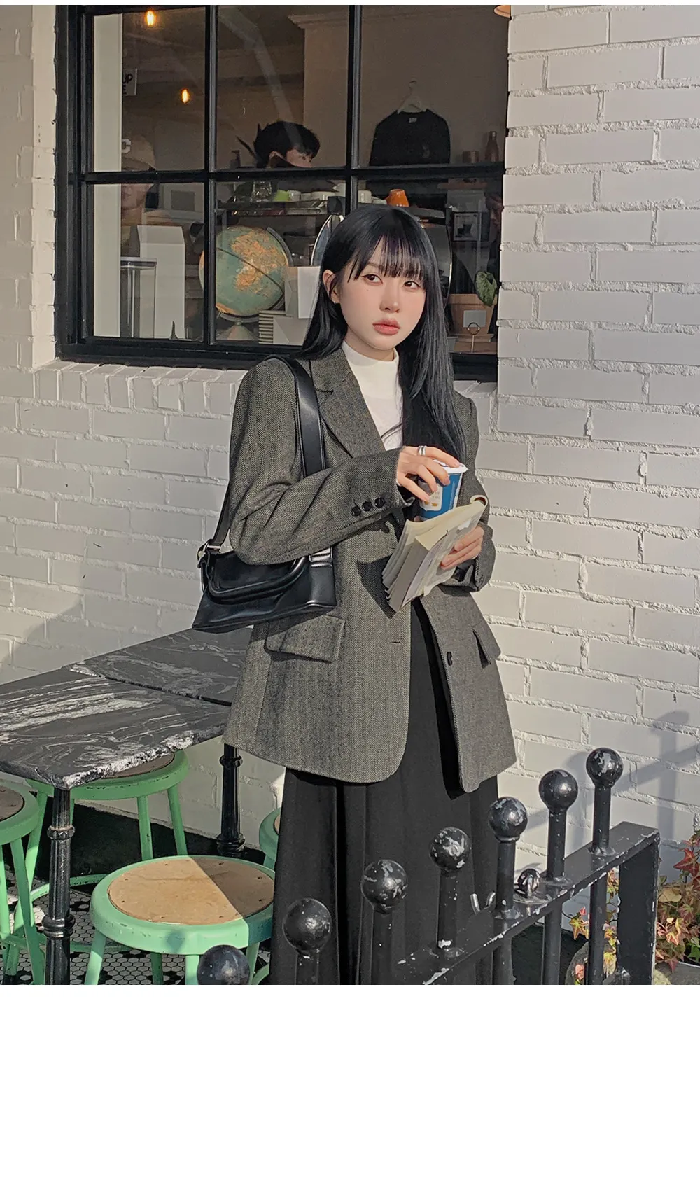 멜티드 헤링본 싱글자켓