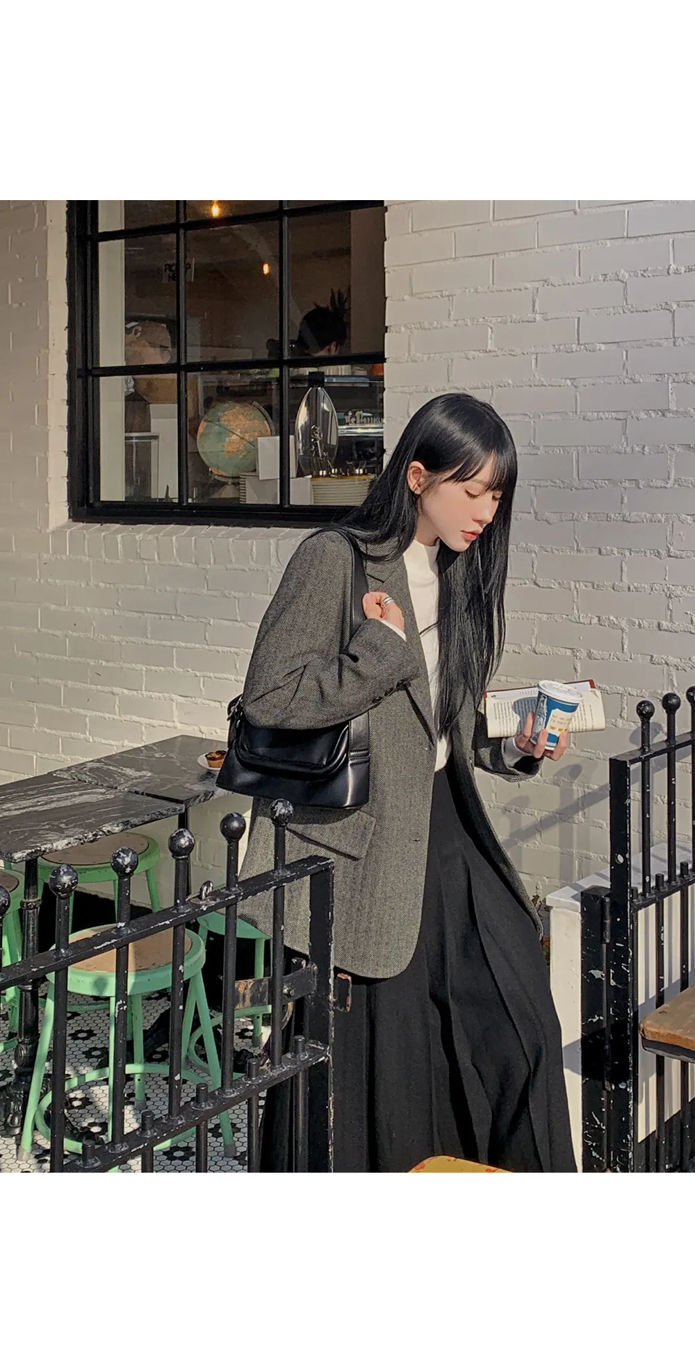 멜티드 헤링본 싱글자켓