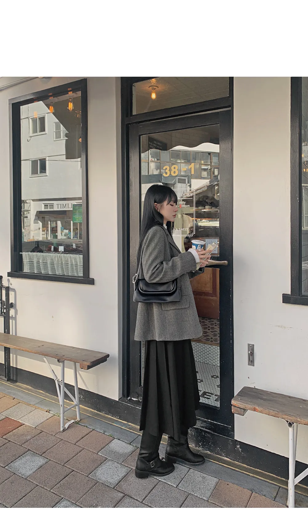 멜티드 헤링본 싱글자켓