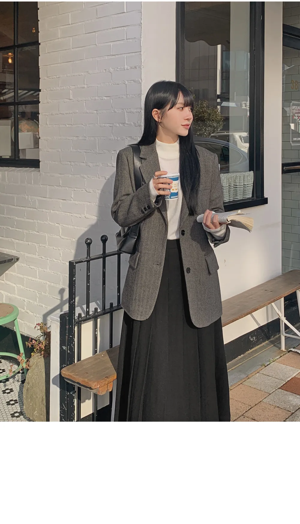 멜티드 헤링본 싱글자켓