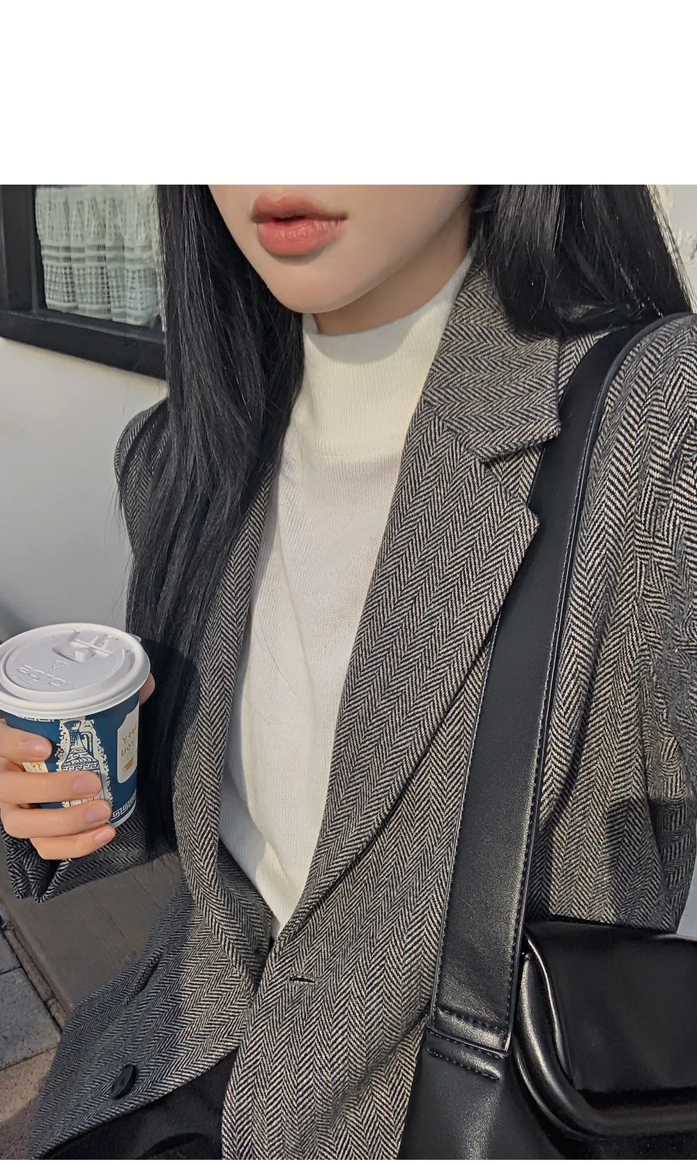 멜티드 헤링본 싱글자켓