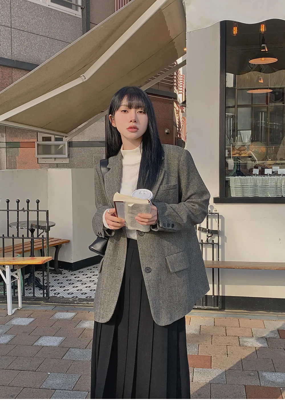 멜티드 헤링본 싱글자켓