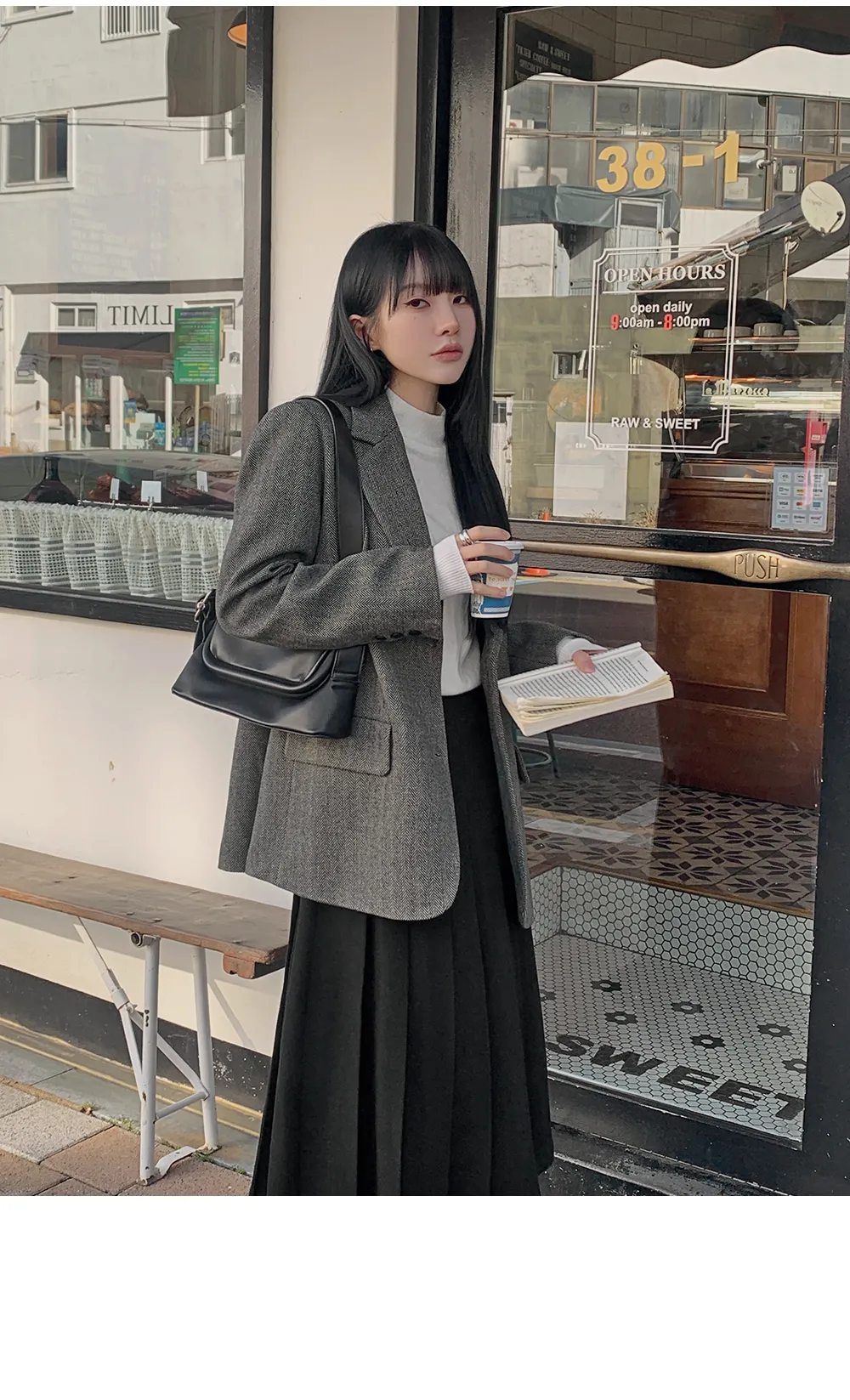 멜티드 헤링본 싱글자켓