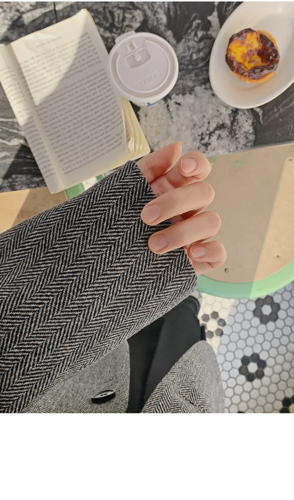 멜티드 헤링본 싱글자켓