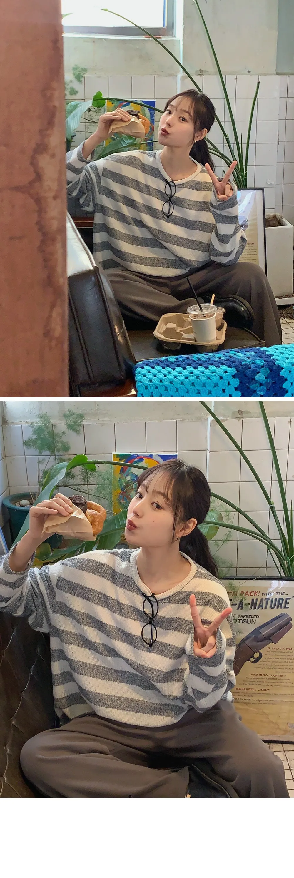 라잇큐 투핀턱 밴딩 와이드팬츠