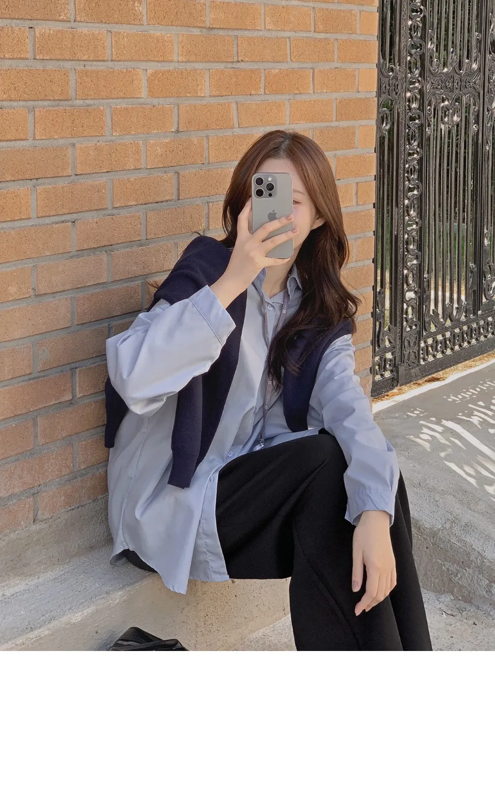 라잇큐 투핀턱 밴딩 와이드팬츠