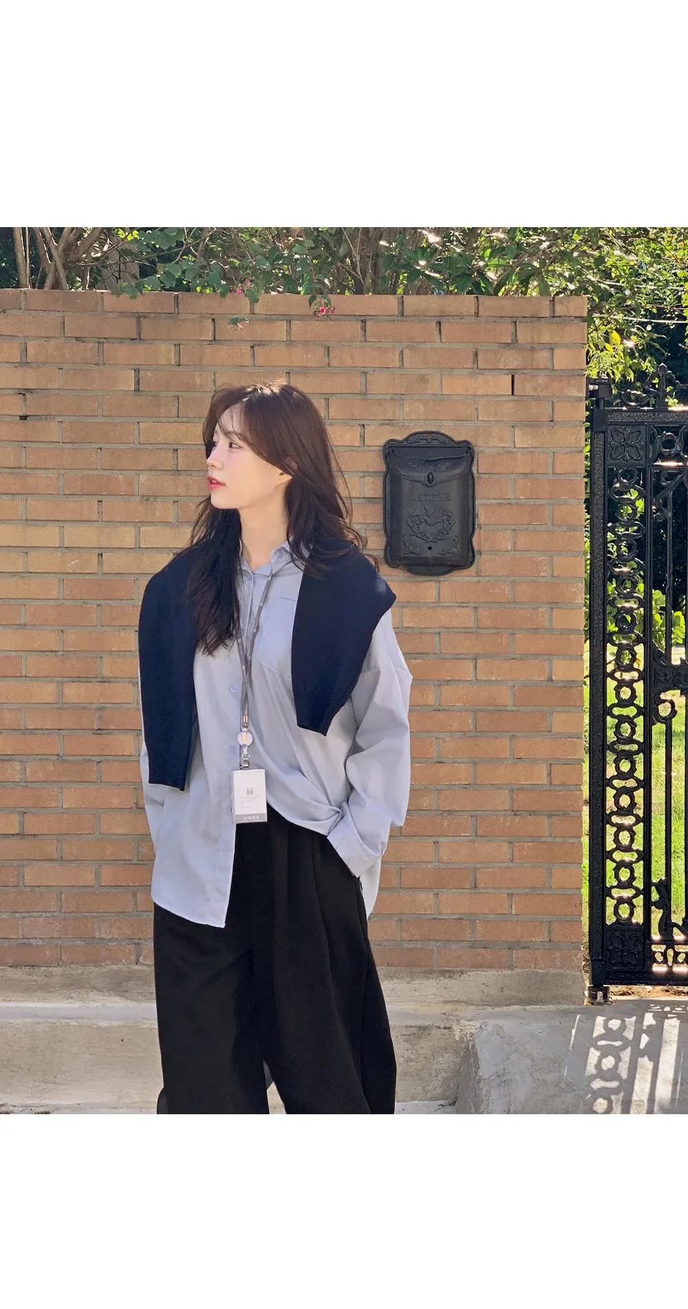 라잇큐 투핀턱 밴딩 와이드팬츠