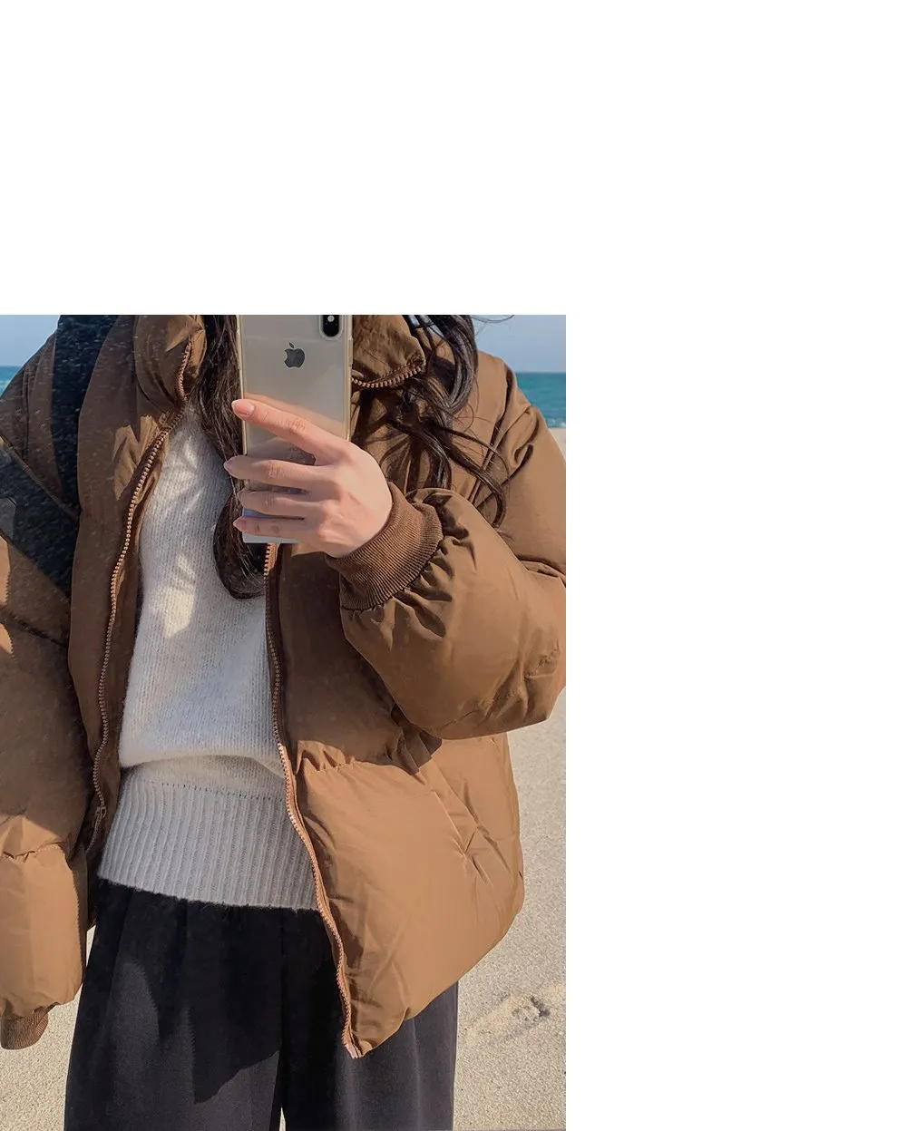 라잇큐 투핀턱 밴딩 와이드팬츠