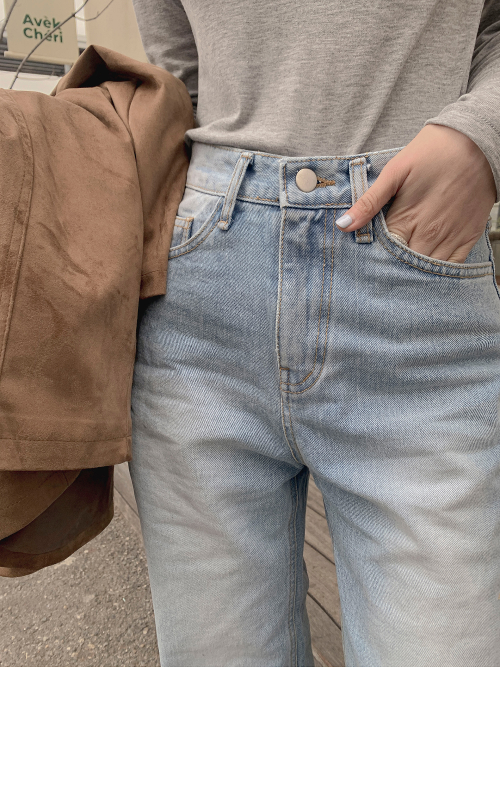 ウォッシュストレートデニムパンツ | レディースファッション通販 - DHOLIC