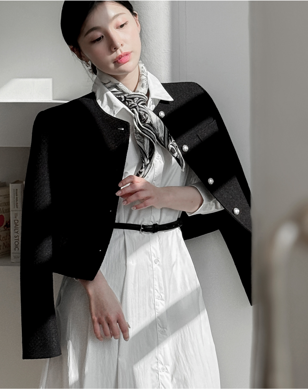 ☆国内発送☆J CREW ツイードボンバーレディースジャケット Re:EDIT ジャケット ノーカラージャケット ボアリボン金釦ノー