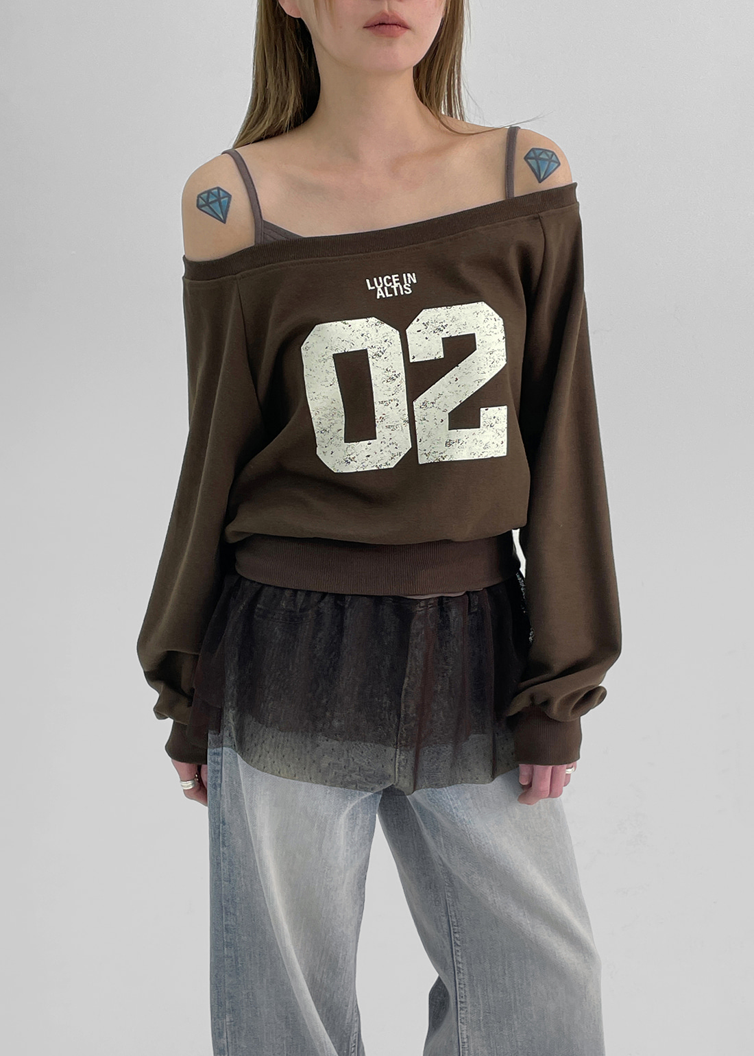 02ナンバーオフショルスウェット | レディースファッション通販