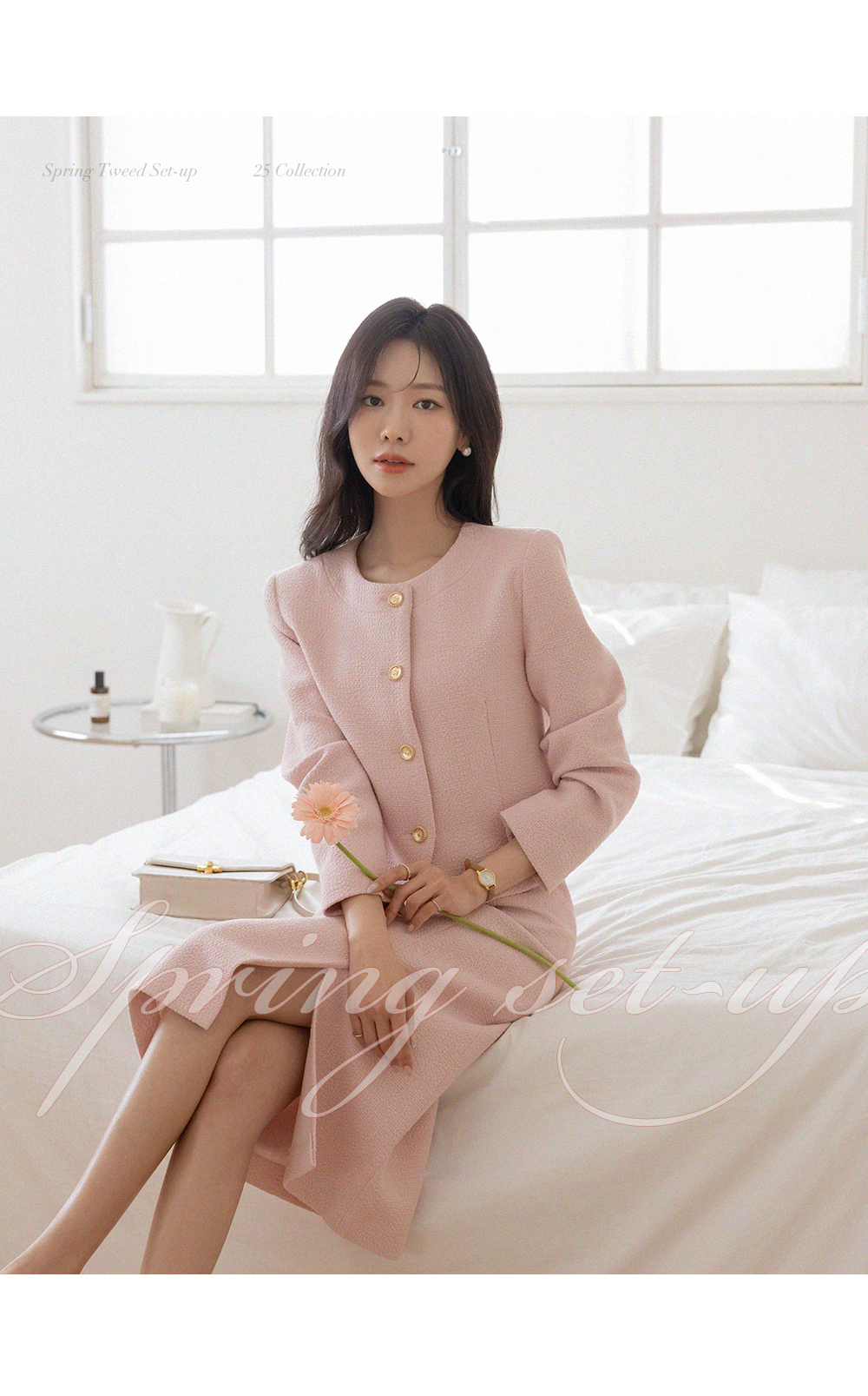 ツイードラウンドネックジャケット・p639096 ツイードラウンドネックジャケット | レディースファッション