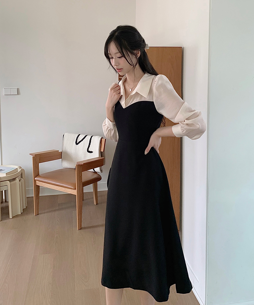 シフォンブラウスドッキングワンピース | レディースファッション通販