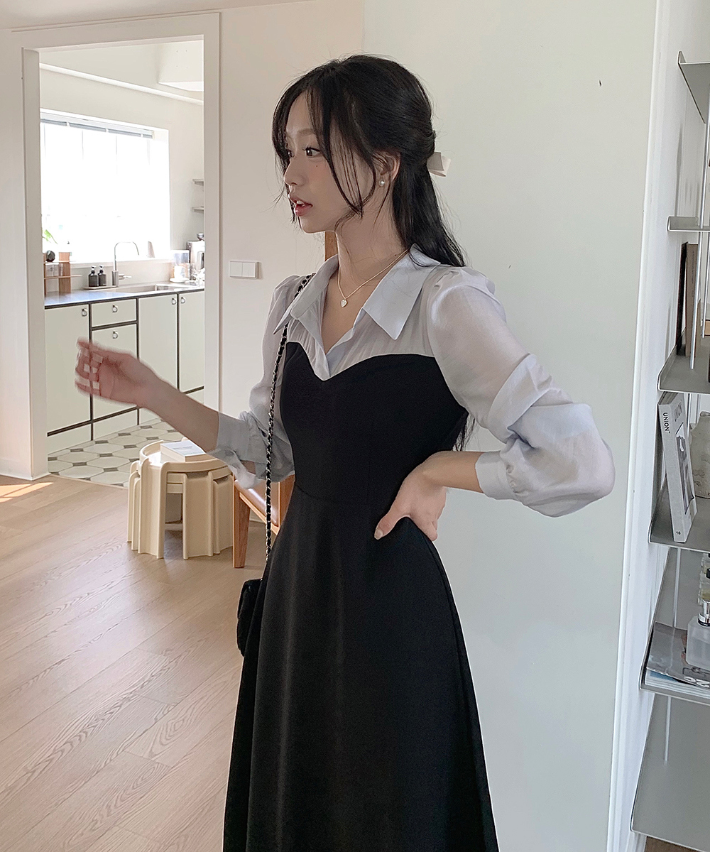 シフォンブラウスドッキングワンピース | レディースファッション通販