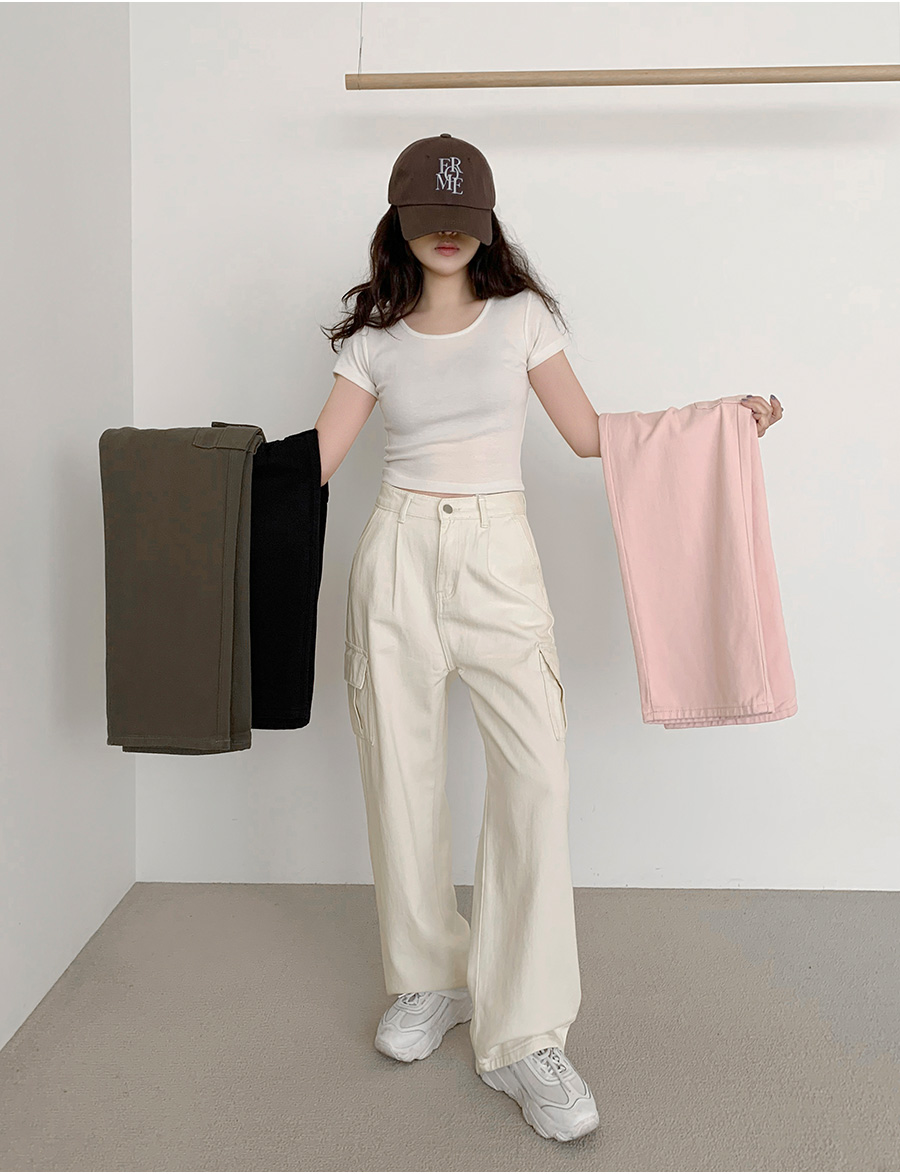 3TYPEストレートワイドカーゴパンツ | レディースファッション通販
