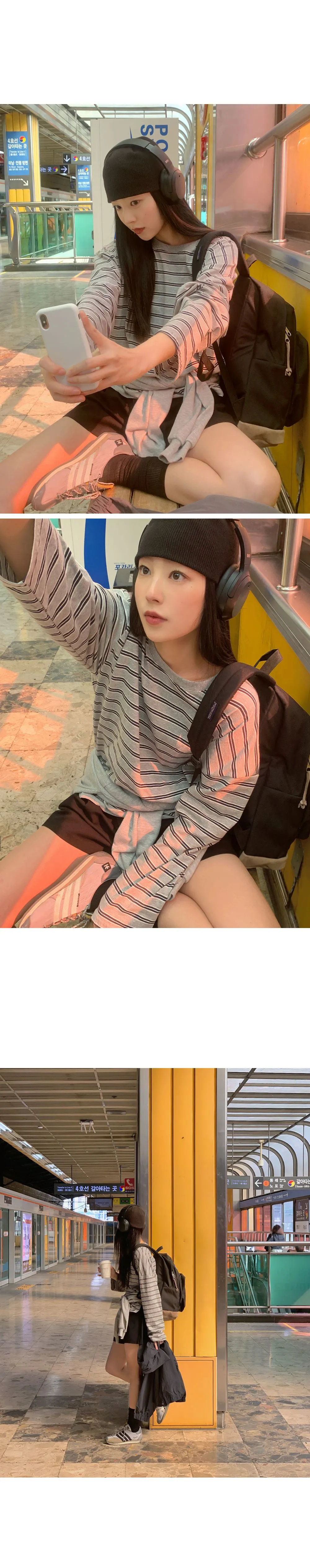 디토 밑단밴딩 오버핏 나일론 점퍼