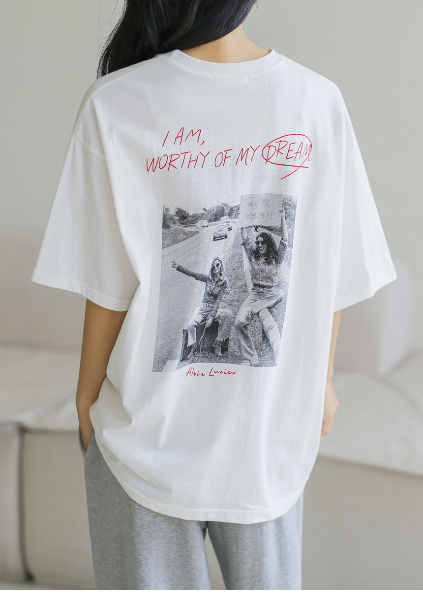 DREAMバックプリント半袖Tシャツ | レディースファッション通販 - DHOLIC