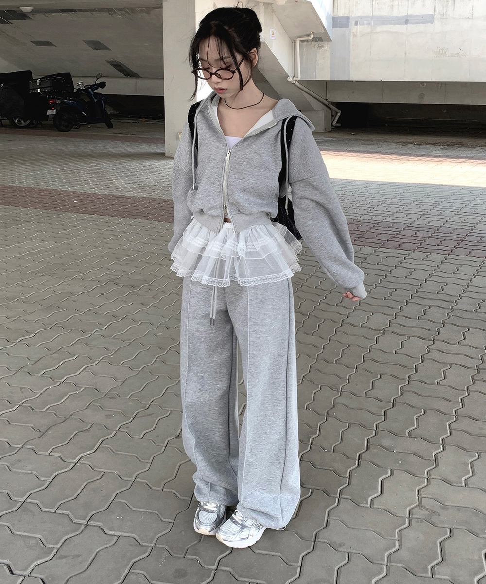 パーカー2点 CLEA パーカー 「2点SET」ダブルラインスウェットセットアップ