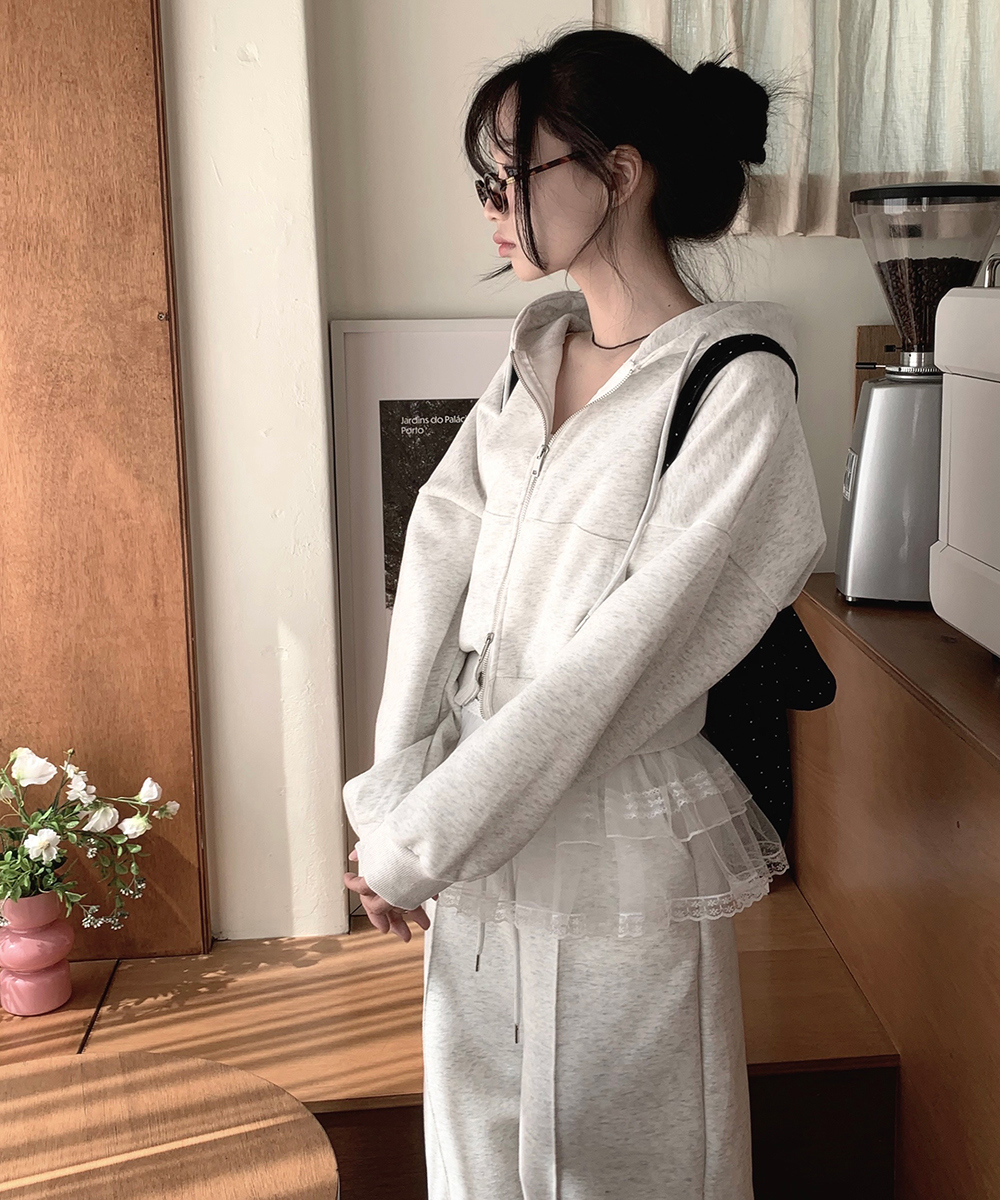 Cocoa　フーディ2枚とパンツ サイドベルト付き カーブコットンパンツ FD24K033【Fano Studios