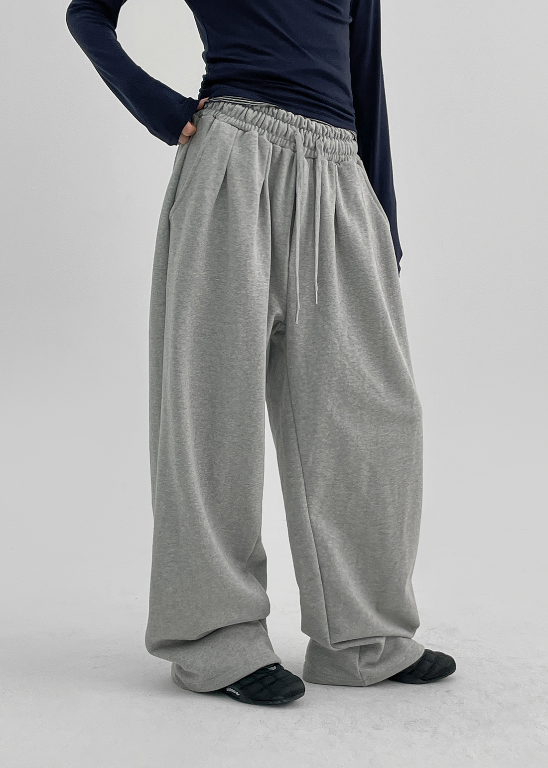 2WAYフロントツータックワイドスウェットパンツ | レディース