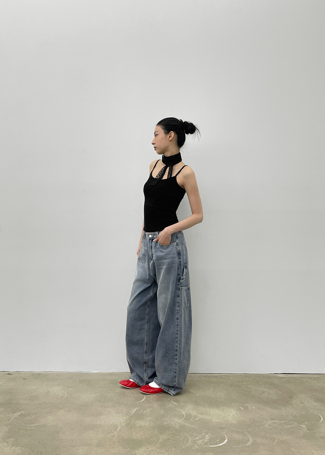 完売品 MENACE ディストレスト モノグラム カーペンターデニムパンツ MENACE DISTRESSED MONOGRAM CARPENTER DENIM PANTS デニムパンツ