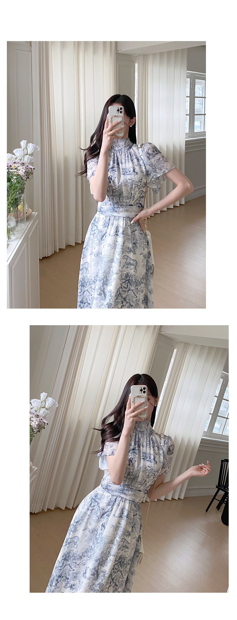 スカーフハイネックトワルドジュイワンピース | レディース