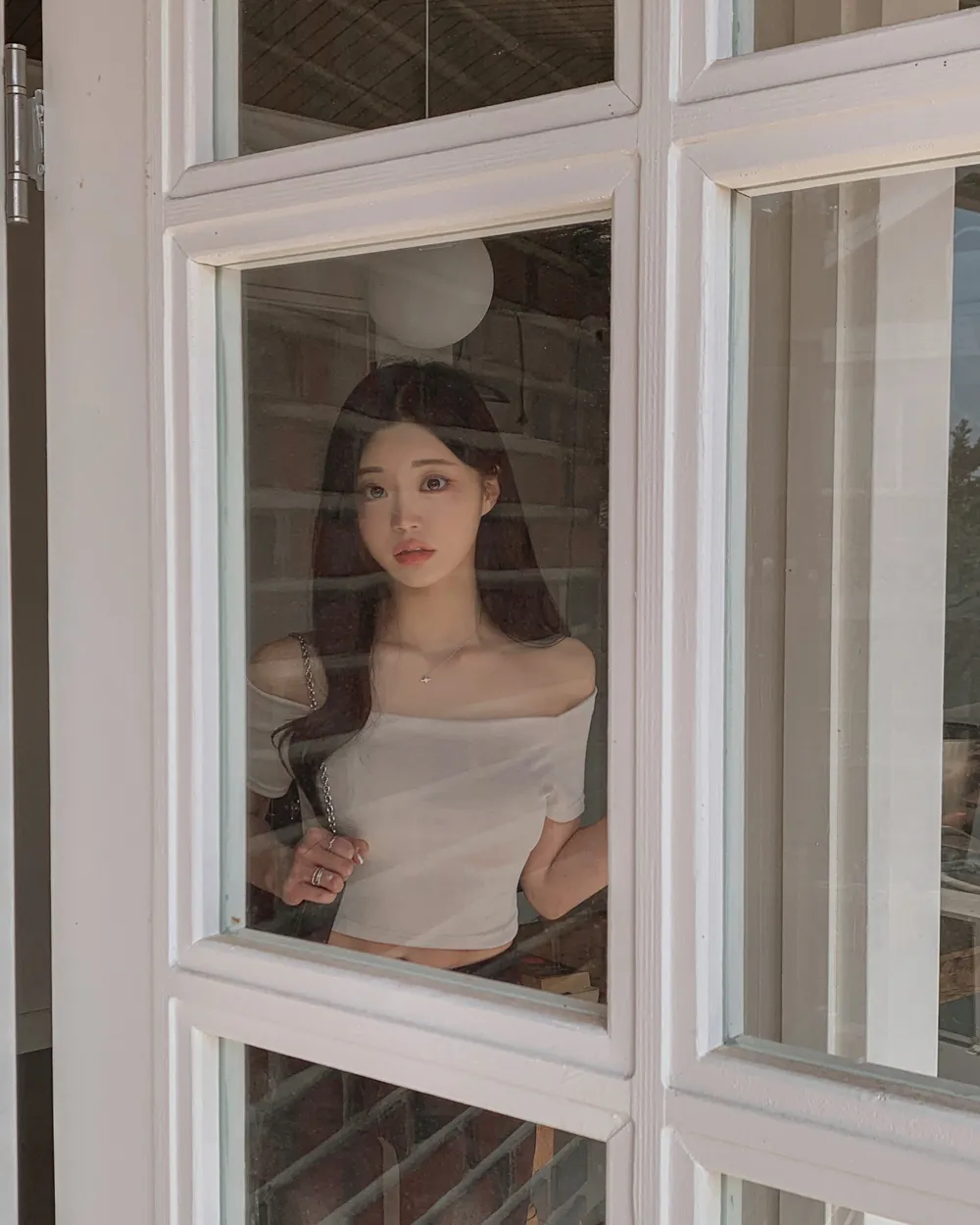 반팔 티셔츠 모델 착용 이미지-S1L29
