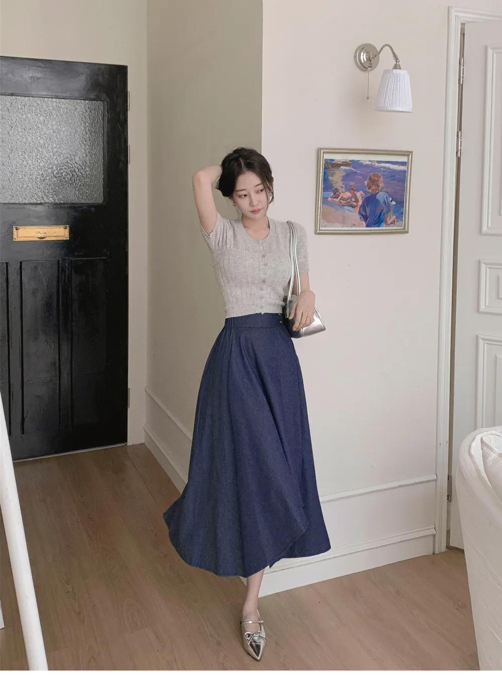 치마 모델 착용 이미지-S1L56