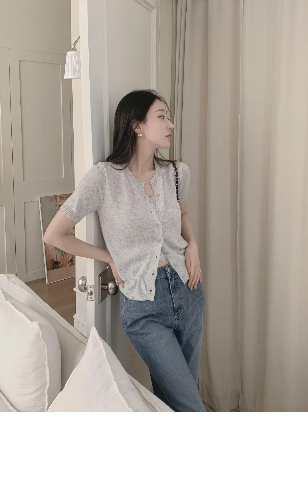 카디건 모델 착용 이미지-S1L53