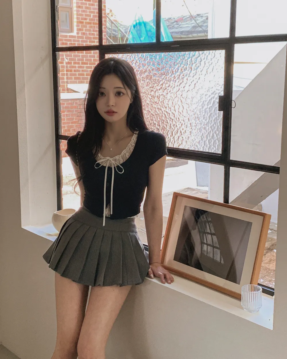 반팔 티셔츠 모델 착용 이미지-S2L22