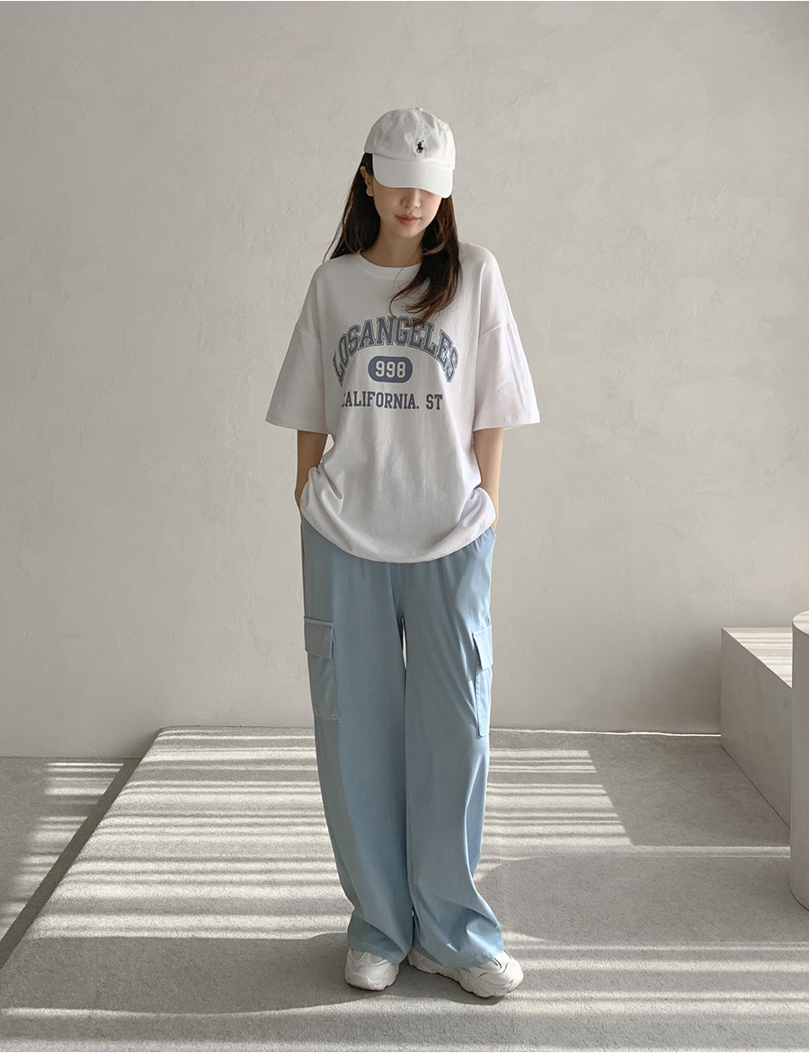 青と白のプリーツ加工半袖Tシャツ 半袖ルーズTシャツ | レディースファッション通販 - DHOLIC