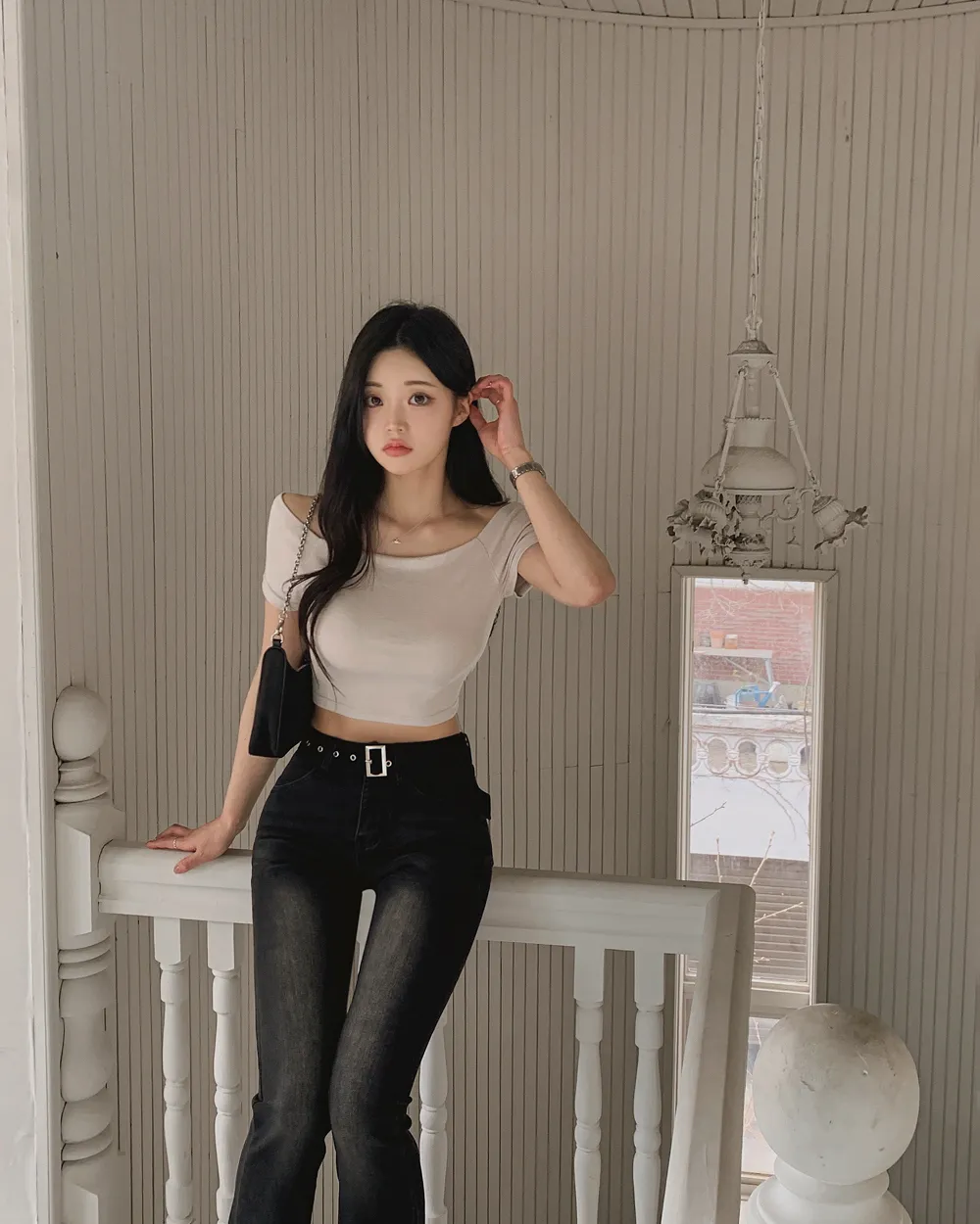바지 모델 착용 이미지-S1L81