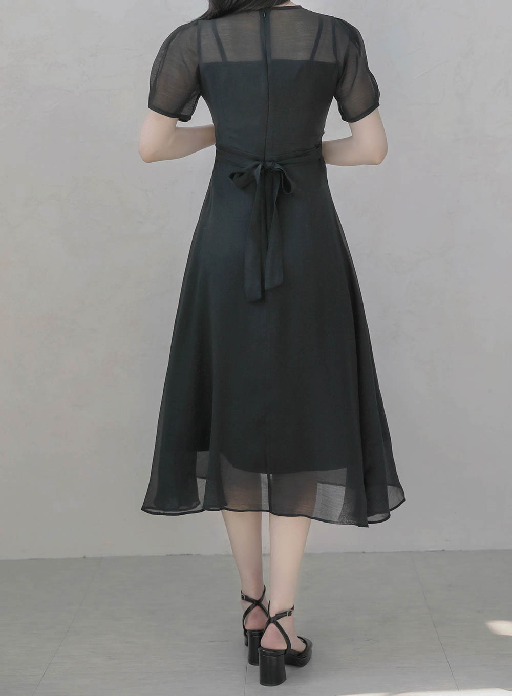 【美品】SANDRO ブラックシースルーワンピース1100 シースルー半袖ロングワンピース | レディースファッション通販 - DHOLIC