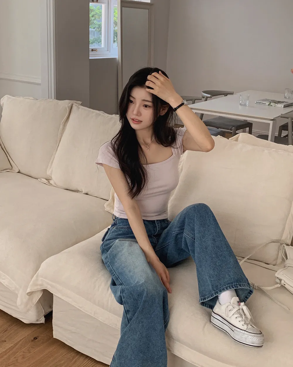 바지 모델 착용 이미지-S1L144