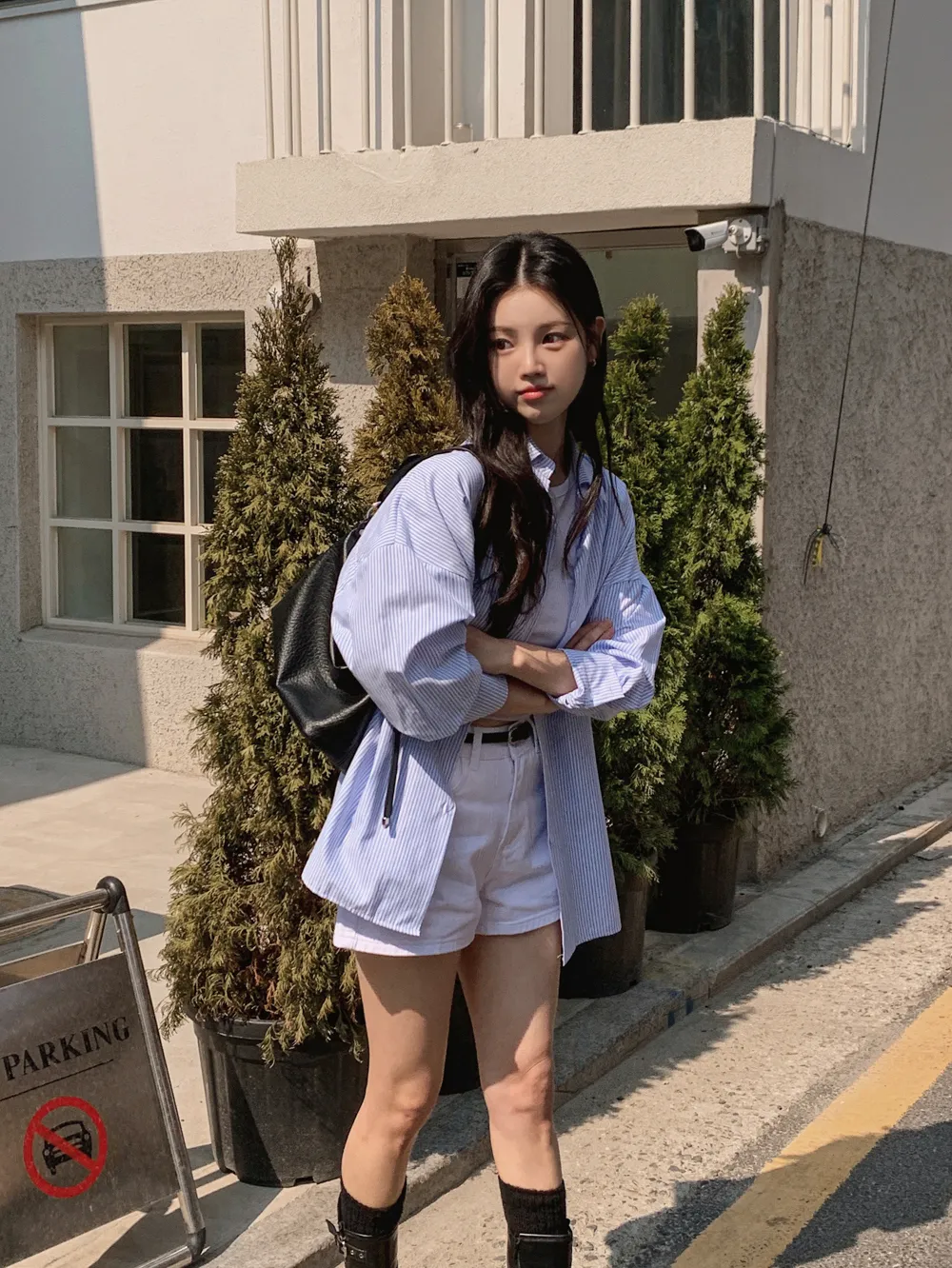 민소매 모델 착용 이미지-S1L41